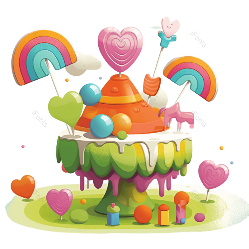 儿童节图片,儿童元素,城堡PNG,糖果免抠素材